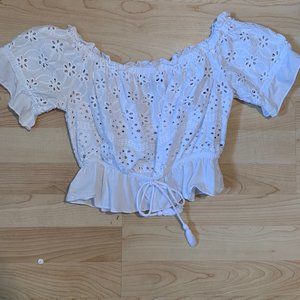 Charlotte Russe-Women's Cropped White Tank Top S